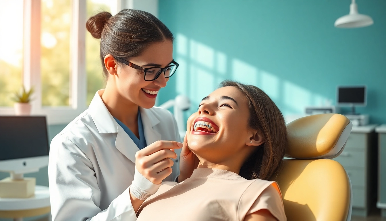 Examine braces cost Myrtle Beach in a professional clinic setting with an orthodontist and patient.
