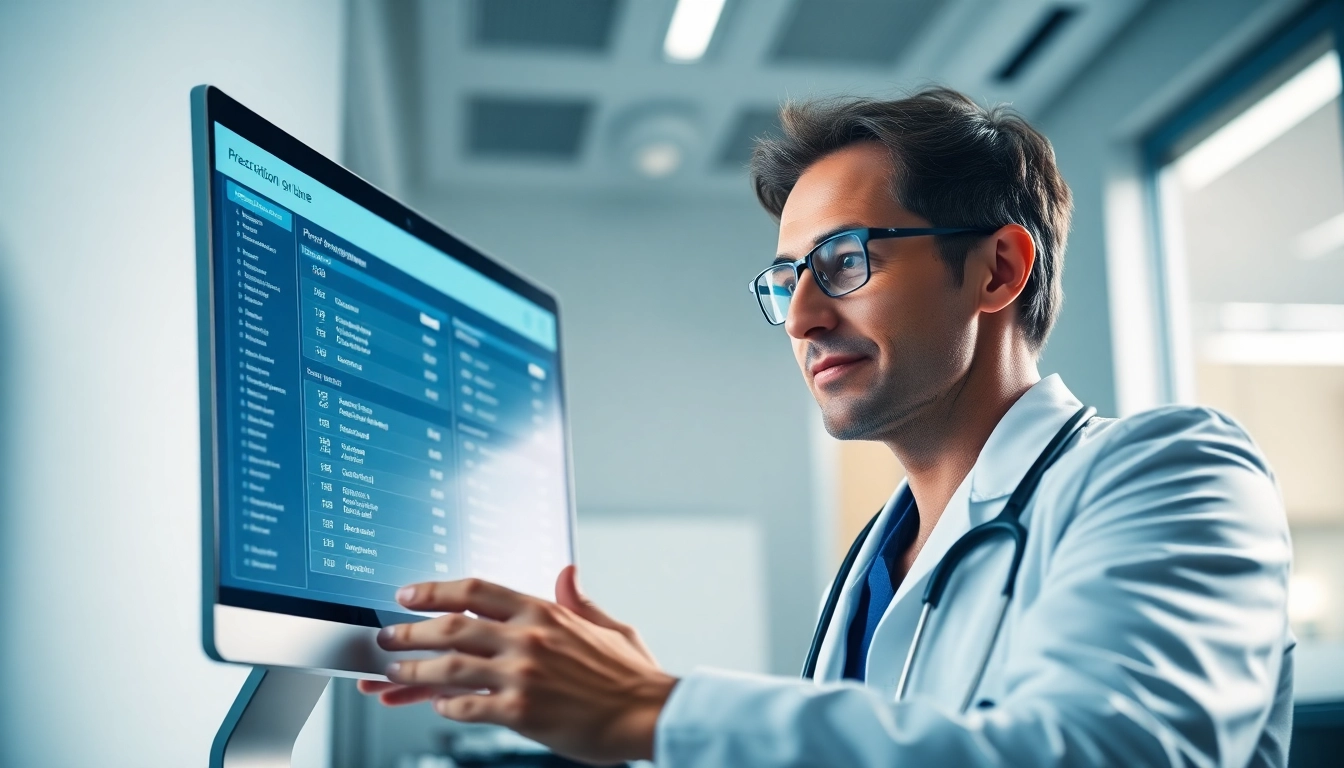 Showcasing features of eprescribing software through a healthcare provider's interactive interface.